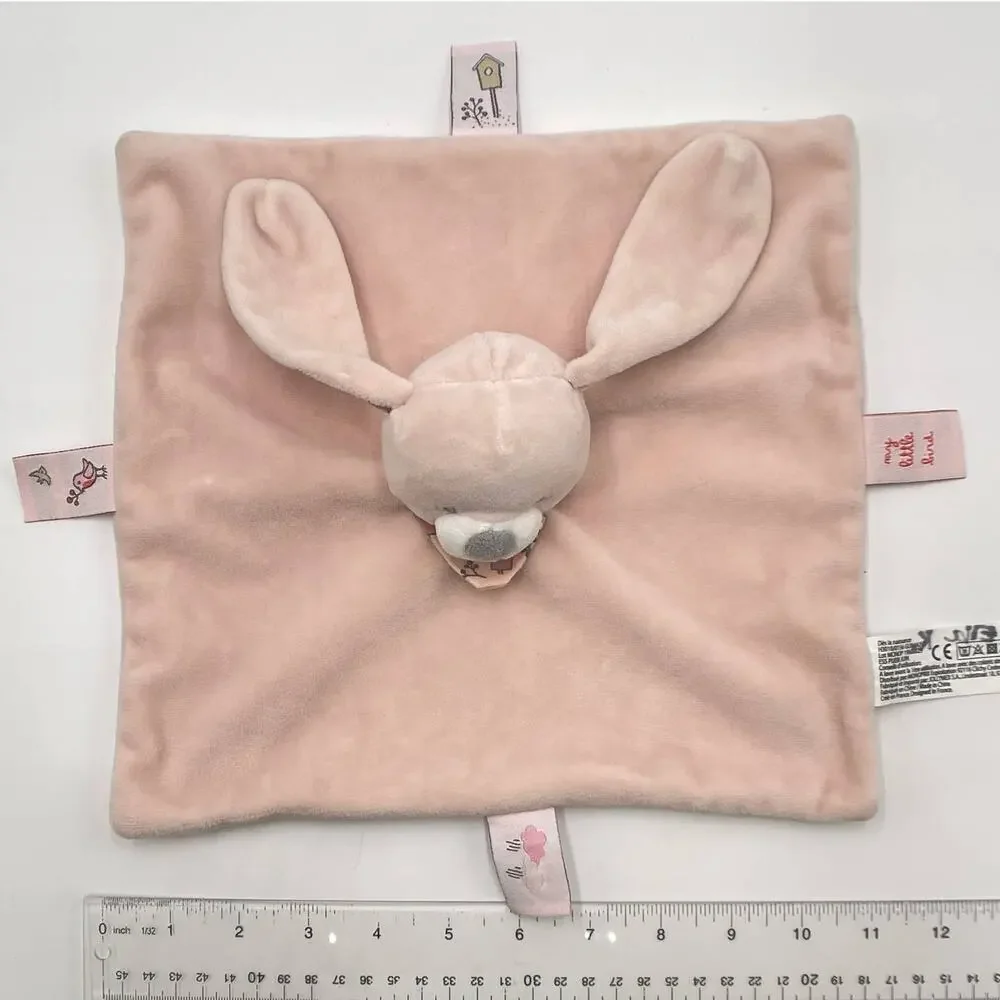 Bout'Chou Pink Puppy Dog My Little Bird Hankerchief Lovey Finger Puppet Blanket